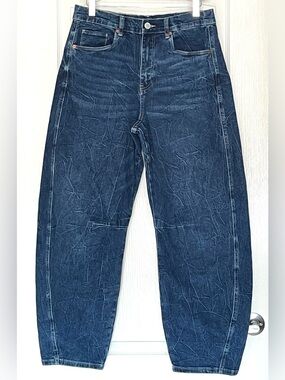 BLANKNYC Barrel Leg Jeans High Rise Curved Balloon Dark Wash Size 28
